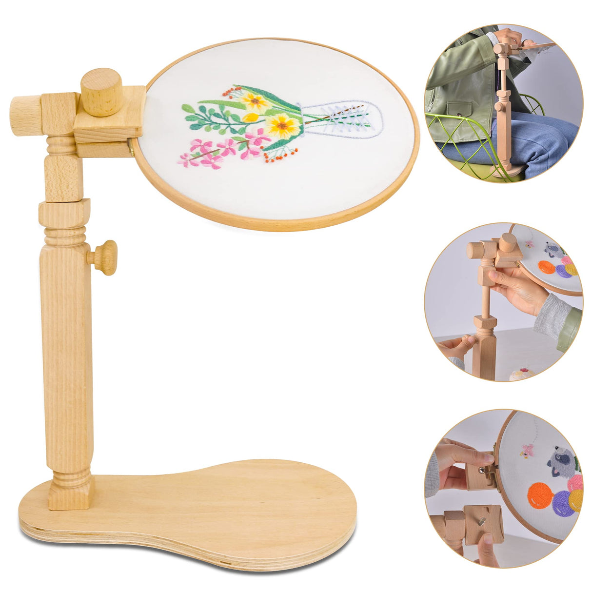 Guofa Embroidery Hoop Holder, Rotated Cross Stitch Stand, Lap Embroidery Stand for DIY Craft, Sewing Needlepoint Frame Holder guofa