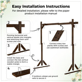 Babenest 7.38FT Wooden Wedding Arch, Square Wood Backdrop Arbor Stand, Indoor Outdoor Wedding Arbor for Rustic Ceremony Birthday Party Bridal Baby Shower Banquet Proposal Scene Garden Decoration Babenest