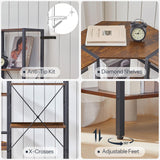 HOOBRO Industrial Corner Bookshelf, 5-Tier L-Shaped Bookcase, Open Display Storage Rack, Floor Standing Storage Shelf, for Living Room, Bedroom, Home Office, Rustic Brown and Black BF68SJ01 HOOBRO