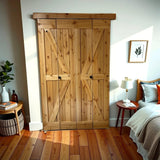 LUBANN 25.5 x 84 Unfinished Rustic Alder Solid Wood Bifold Barn Door Assembled bi-fold barn Door Ready to Install bifolding Door Bifold Door Slab LUBANN