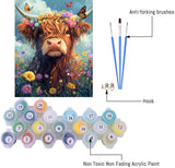 Highland Cow Paint by Numbers Kit for Adults,Cow Painting by Numbers,DIY Acrylic Paint Kit for Adults Without Frame,Easy Adult Paint by Number Kits on Canvas for Decor 16x20inch Canrichshop