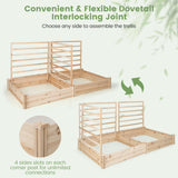 Giantex Raised Garden Bed with 3 Trellises, 88"L x 45"W x 43"H, Set of 2 Wood Planter Box for Vegetables Flowers Herbs Fruits Climbing Plants Cucumber, Easy Assembly, Outdoor Rectangular Raised Beds Giantex