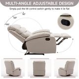 GNMLP2020 Manual Recliner Chairs for Adults, PU Leather Small Recliner Chair for Small Space, RV, Lazy Boy Single Sofa Chairs, Beige GNMLP2020