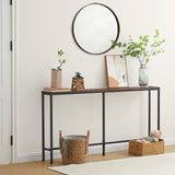 MAHANCRIS 63" Console Table, Narrow Sofa Table for Entryway, Industrial Side Table for Hallway, Living Room, Bedroom, Sturdy and Stable, Easy to Assemble, Rustic Brown CTHR16001Z MAHANCRIS