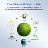 ANYCUBIC PLA Plus (PLA+) 3D Printer Filament 1.75mm, High Toughness 3D Printing Filament, Dimensional Accuracy +/- 0.02mm, Print with Most FDM 3D Printers, 1KG Spool, Light Blue ANYCUBIC