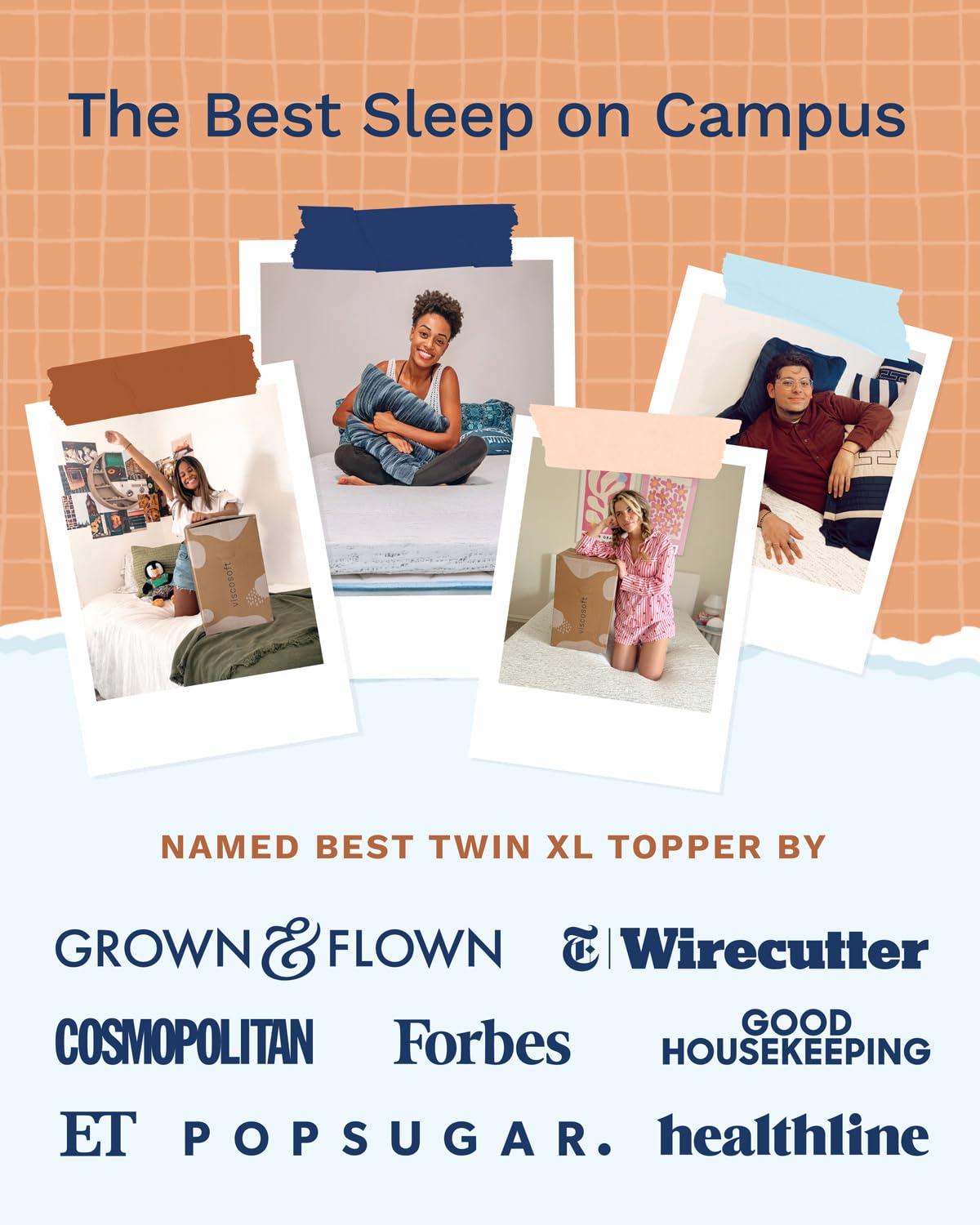 ViscoSoft 3 Inch Memory Foam Mattress Topper Twin XL - Select High Density Ventilated Extra Long Mattress Pad - Premium Removable Rayon Cover ViscoSoft