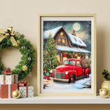 Christmas Diamond Art Kits for Adults-Christmas Truck 5D Diamond Painting Kits for Adults Beginners,DIY Full Drill Diamonds Painting Red Truck Gem Art Kits for Gift and Home Decoration(12x16 inch) Arttoplus