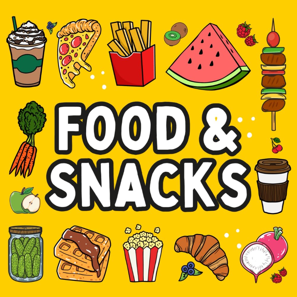 Food and Snacks Coloring Book: Bold and Easy Designs for Both Adults and Kids WoodArtSupply