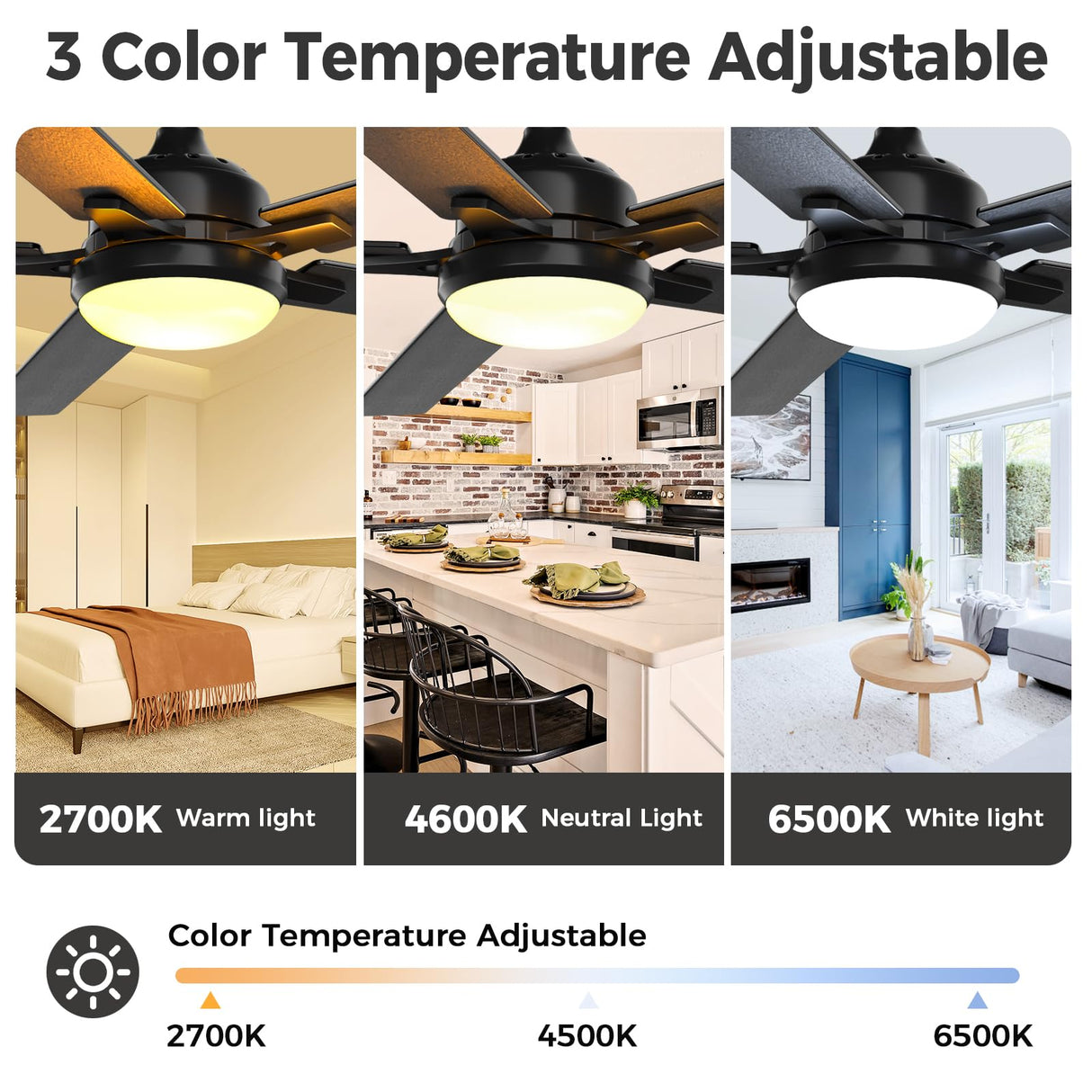 Acesal 72 Inch Ceiling Fans with Lights&App-Large Outdoor Ceiling Fan with Quiet DC Motor Dimmable 6 Speeds Timing Reversible Modern Industrial Ceiling Fan for Living Room Patio Indoor Outdoor-Black Acesal