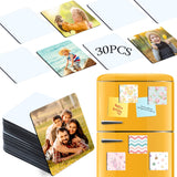 ZYNERY Sublimation Magnet Blanks 3x3 inch, 30Pcs Sublimation Blank Fridge Magnets Printable Photos, Personalized Sublimation Magnets for Refrigerator Decoration, Kitchen, Office, Wall ZYNERY