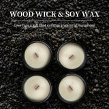 AMMORZEEF 4 Pack Manly Scented Candles for Men Soy Candle Set for Home Wood Wick Aromatherapy Candles for Relaxation Scented Leather Cedar/Lavender/Amber Sandalwood/Vanilla Candles AMMORZEEF