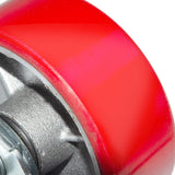 Nisorpa 6 inch Heavy Duty Casters Set of 4 Swivel Steel Wheels Red Polyurethane Lockable Caster Wheels for Industrial Trailer, Furniture - 2 with Brakes and 2 without Brakes Nisorpa