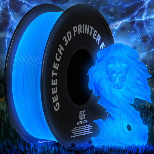 Geeetech Luminous PLA 3D Printer Filament,Glow in The Dark Blue,1.75mm(±0.03mm),1kg,Amazing Brightness and Long Time Light,Fit Most FDM 3D Printer - WoodArtSupply