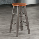 Winsome Wood Ivy Counter Stool, Rustic Gray and Teak, 24" Winsome