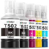 Osinkjet 502 Ink Refill Bottles for Eco Tank ET-3760 ET-2850 ET-4760 ET-4850 ET-3850, 502 Ink Bottles for ET-15000 ET-4750 ET-2750 ET-2760 Printer T502 Ink Refill Bottles Combo Pack(2BK C M Y) Osinkjet