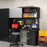 Metal Garage Storage Cabinet with Locking, Wall Mounted Tool Cabinets with Door and Shelf, Floating Steel Storage Cabinets, Small Kitchen Wall Cabinet, Flip Up Wall Locker Cabinet, Assembly Required MetalMax