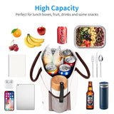 DALINDA Lunch Bag Lunch Box for Women Men Reusable Insulated Lunch Tote Bag, Handbags Case High Capacity for Travel Work Picnic,white DALINDA