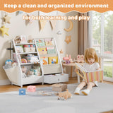 HAVLOTII Kids Bookshelf and Toy Storage - Kids Book Shelf for Kids Rooms, Toddler Bookshelf Baby Bookcase for Nursery, Montessori Toy Organizer, White HAVLOTII