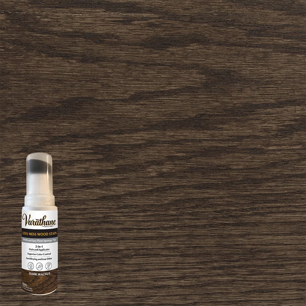 Varathane Less Mess Wood Stain and Applicator, 4 oz, Dark Walnut Varathane