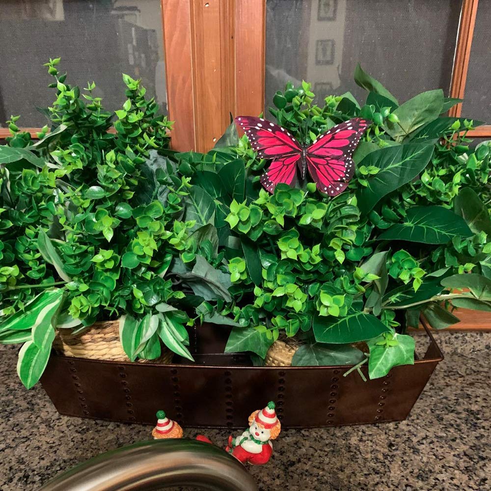 ArtBloom 8 Bundles Outdoor Artificial Boxwood UV Resistant Fake Stems Plants, Faux Plastic Greenery for Indoor Outside Hanging Plants Garden Porch Window Box Home Wedding Farmhouse Décor ArtBloom