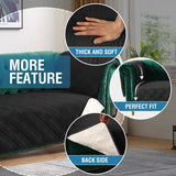 H.VERSAILTEX 100% Waterproof Armchair Slipcovers Modern Arm Chair Covers with Extra Long Armrest Cover Traditional Chesterfield Chair Covers Thick Sofa Protector for Cats (Chair, Black/Beige) H.VERSAILTEX