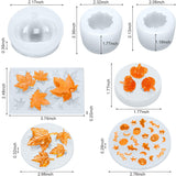 7 Pieces Pumpkin Silicone Molds Halloween Resin Molds Thanksgiving Candle Epoxy Maple Molds Mixed Ghost Mold for Fall DIY Craft Making Decoration Supplies Patelai