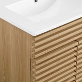 Modway Render Vanity Floor, 24 Inch, Oak/White Sink Modway