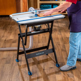 Rock-Steady Folding Steel Stand - Space-Saving Portable Work Stand w/Locking pins - 200 Pounds Capacity Woodworking Table Stand - Ideal Folding Work Stand for Router Tables and T-Track Tables ROCKLER