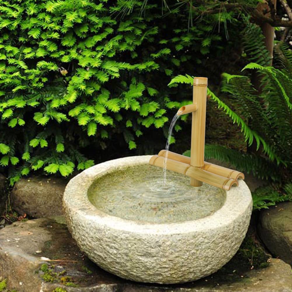 foci cozi,Bamboo Water Fountain without Pump,Water Fountain Outdoor Indoor,Zen Garden Decor for Desk Patio Yard,12 Inch foci cozi