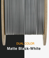 OVERTURE Dual Color Matte PLA 3D Printer Filament 1.75mm, Matte PLA 1kg Cardboard Spool (2.2lbs), Dimensional Accuracy +/- 0.02 mm (Matte Black-White) OVERTURE