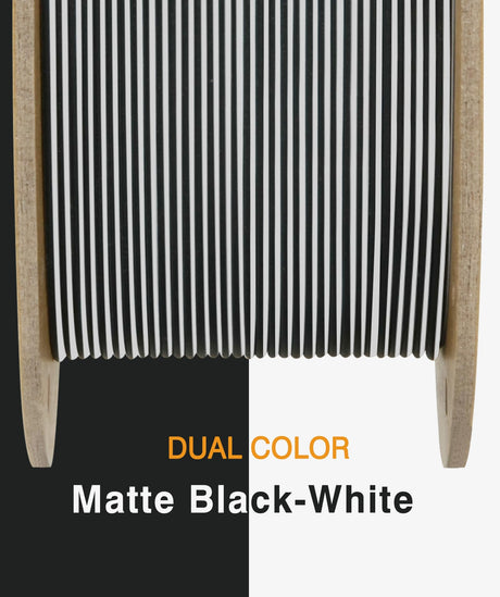 OVERTURE Dual Color Matte PLA 3D Printer Filament 1.75mm, Matte PLA 1kg Cardboard Spool (2.2lbs), Dimensional Accuracy +/- 0.02 mm (Matte Black-White) OVERTURE