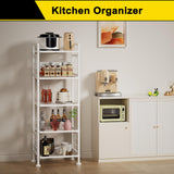 GIOTORENT 5-Wire Standing Storage Shelves, Metal Shelving Unit Pantry Rack for Laundry Kitchen Bathroom Organizer(White) GIOTORENT