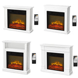 Bonnlo 30''H Freestanding Electric Fireplace Stove Space Heater with Realistic Flame, White Wood Mantel, Remote Control for Home Room Indoor, 1400W Bonnlo