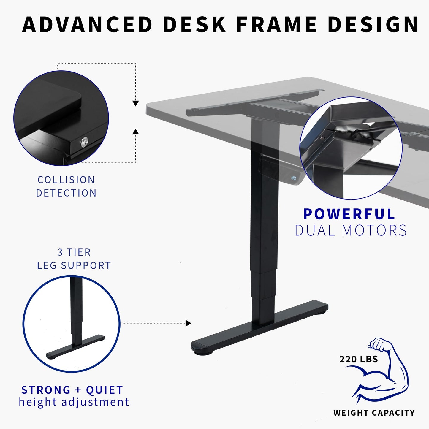 VIVO Electric Height Adjustable 71 x 36 inch Memory Stand Up Desk, Black Table Top, Black Dual Motor Frame with Preset Controller, 2B Series, DESK-KIT-2B7B-36 - WoodArtSupply