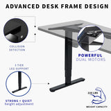 VIVO Electric Height Adjustable 71 x 36 inch Memory Stand Up Desk, Black Table Top, Black Dual Motor Frame with Preset Controller, 2B Series, DESK-KIT-2B7B-36 VIVO