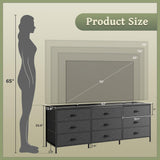 Huuger 63 Inch Dresser for Bedroom, Dresser for Closet with 9 Drawers, Large TV Stand for 55, 65, 70 Inch TV, Entertainment Center with Storage, Wide Long Chest of Drawers, Black Huuger