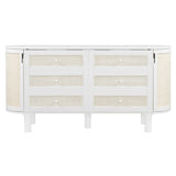 Farmhouse Queen Size Murphy Bed with Both Sides Hidden Storage, Solid Wood Folding Platform Bed Chest Cabinet Bed for Home Office Guest Room Small Room, Modern Woven Design (White-3.4, Queen) XD Designs