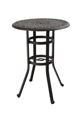 PHI VILLA 32" Cast Aluminum Patio Bar Table, 41" Height High Top Outdoor Table, Pub Height Bistro Round Table for Paito Lawn Garden, Brown PHI VILLA