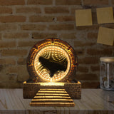 Starlight-gate Ring Mirror Time Tunnel Infinity Mirror Modelling 3D Night Light LED Table Lamp Collectable Gift Gaming Sculpture Home Decor (Led Light) brableewear