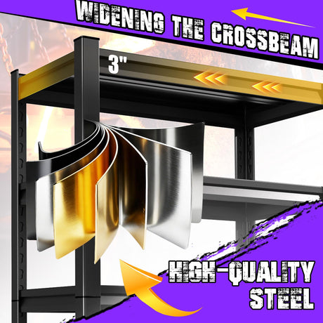 RPGHJJ 72" H Garage Shelving Units Garage Storage Shelves 5T Metal Shelf Heavy Duty Shelving Unit Adjutable Industrial Utility Shelf Storage Rack for Warehouse, Basement,72" H*36" W*16" D RPGHJJ