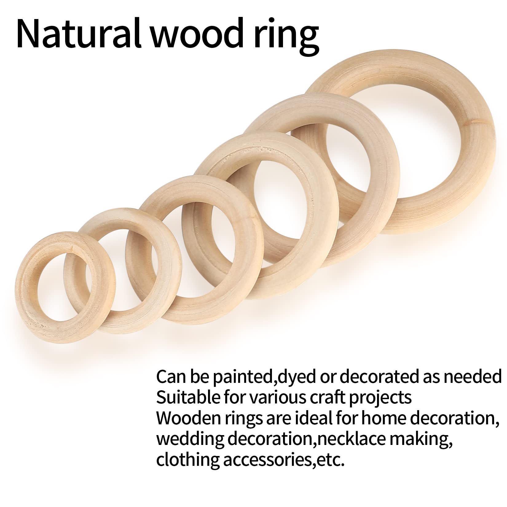 20pcs Wooden Rings for Crafts, Natural Wooden Rings for Macrame, Unfinished Wood Rings Circles, Macrame Rings Wooden Hoops for DIY Craft Pendant Connectors Jewelry Making - 55mm/2.16 inch - WoodArtSupply