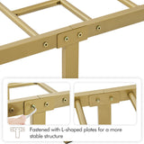 Yaheetech Classic Metal Platform Bed Frame Mattress Foundation with Victorian Style Iron-Art Headboard/Footboard/Under Bed Storage/No Box Spring Needed/King Size Antique Gold Yaheetech