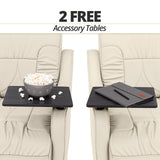 Qualitex De Leon RV Loveseat w/Storage Console, Ultimate Leather, Heat and Massage, Power Recline, Bisque Qualitex