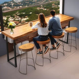 Counter Height Table Long Narrow Bar Table for Small Spaces Pub with Sturdy Metal Frame Entryway Rectangular High TopTable Kitchen Farmhouse Coffee Shops Bars -Table Only(47.2'') WoodArtSupply