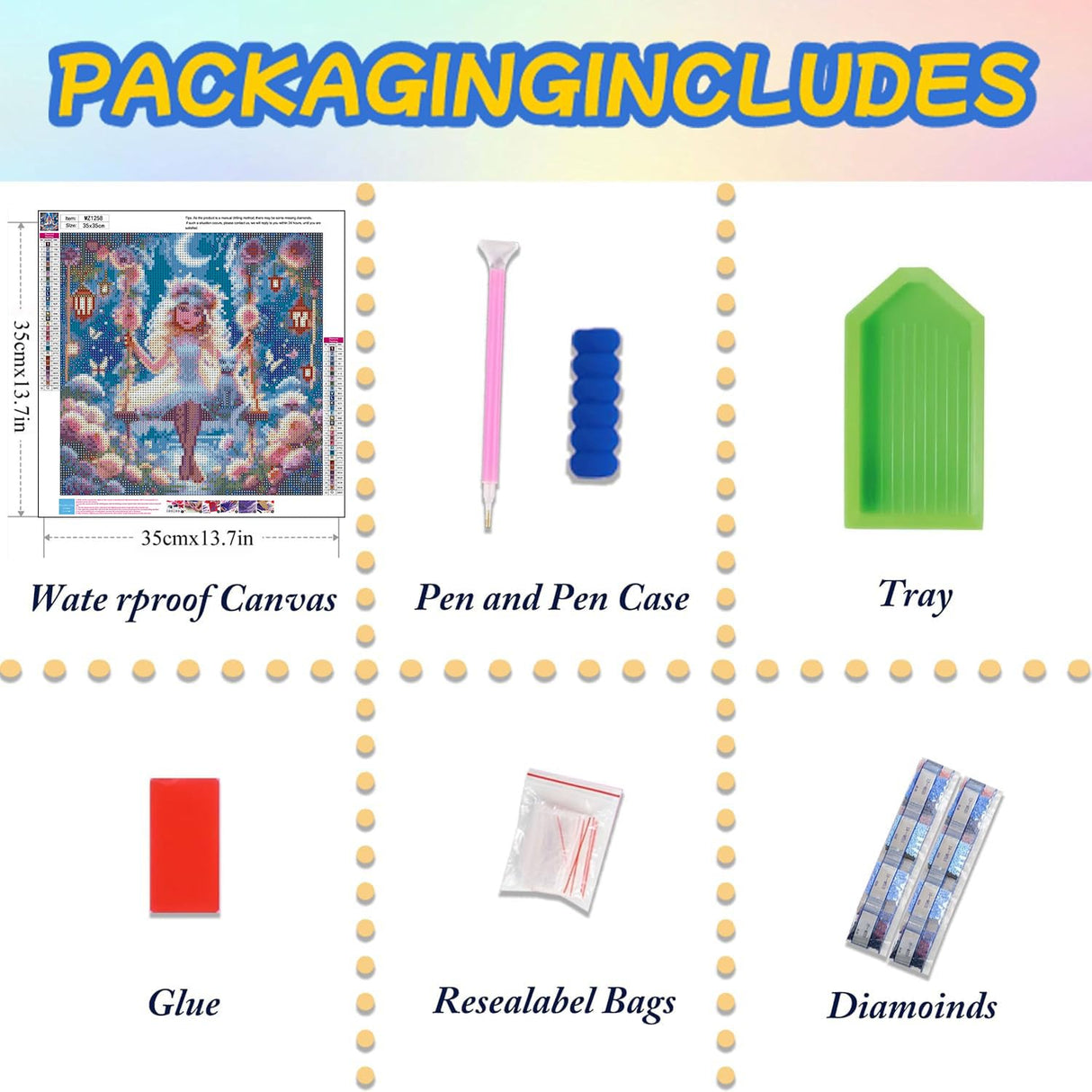 Fairy Diamond Art Kits for Adults, 5D Diamond Painting Kits for Adult Beginners, DIY Full Drill Gem Art Kits for Room Wall Decor Gift 14x14in WoodArtSupply
