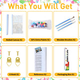 2 Pack Paint by Numbers Kit for Adults, Beach Paint by Numbers for Adults, DIY Adult Painting by Numbers Beginners on Canvas Acrylic for Home Wall Art Decor 12x16Inch (Rolled Package) Mandun