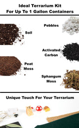 DIY Terrarium Kit with 13 Items Soil Pebbles Sphagnum Moss Activated Carbon Burlap Peat Moss Terrarium Tools Indoor Garden Make Your Own Terrarium KRAFTSTORIES