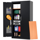 METALTIGER 72" Extra-Spacious Metal Storage Cabinet, Large Garage Storage Cabinet with Locking Doors, Metal Cabinets for Office, Home, School (72" Large Key, Black) METALTIGER