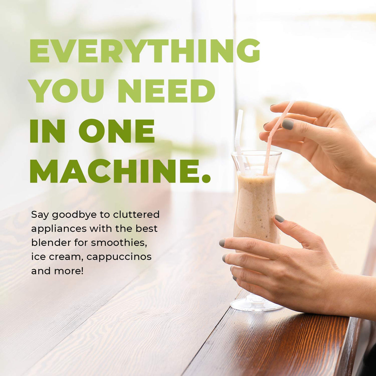 Cleanblend Commercial Blender with 5-Year Full Warranty - 1800W, 3HP, 64oz High-Performance Professional Countertop Blender with Stainless Steel Blades Cleanblend