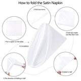 Counfeisly 12 Pack Square Satin Dinner Napkins, 20x20 Inches Silky Soft Smooth Table Cloth Napkins for Restaurant Weddings Banquet Party Decoration, White WoodArtSupply